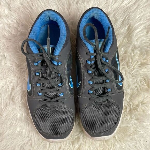 Nike Women Flex Trainer 4 643083 005 Cross Running Shoe Sneaker Gray Blue Size 8 - Picture 2 of 10